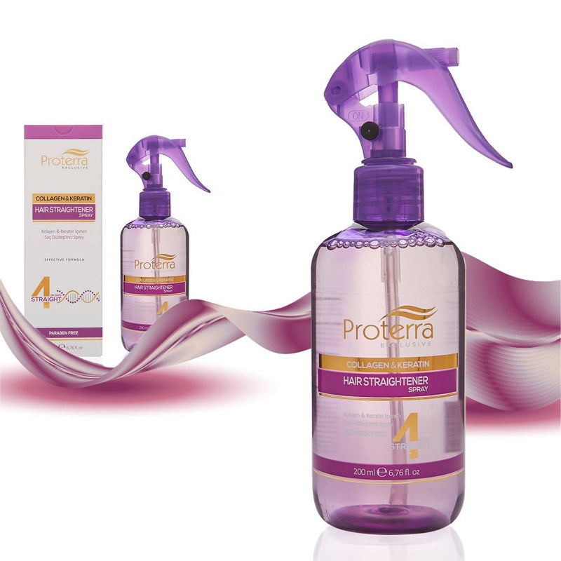 Collagen & Keratin Hair Straightener Spray - Proterra Cosmetics International
